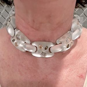 ALEXIS BITTAR Lucite and Crystal encrusted necklace